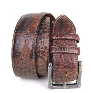 Torino CROCO BROWN GENUINE LEATHER 1.5"Wd CASUAL DRESS MEN'S BELT Sz 46 (P31
